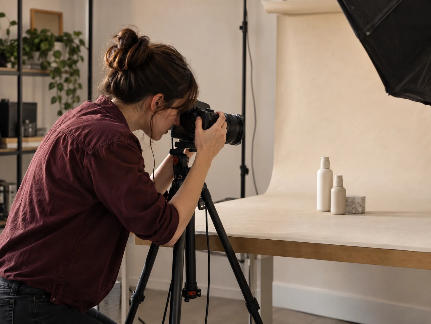 Producción de fotografía para una marca en un estudio.
